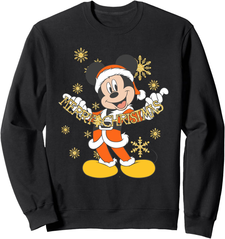 Weihnachten Mickey Mouse Merry Christmas Gold Sweatshirt