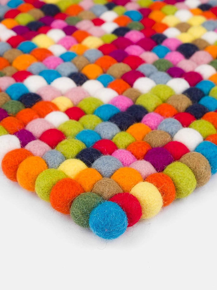 myfelt Filzkugel Sitzauflage Stuhlauflage - Lotte - 36x36 cm, bunt, Bunt
