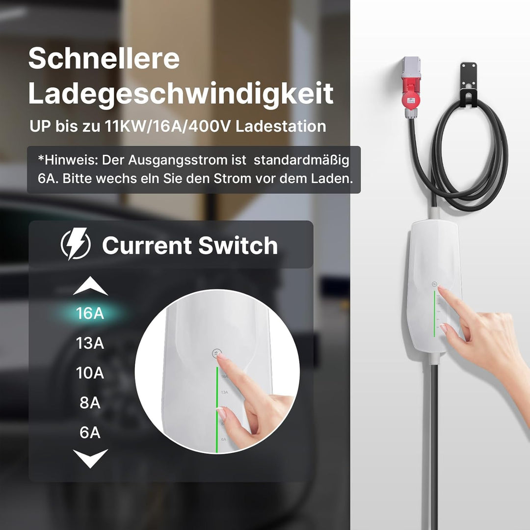 Teskee EV-Ladegerät Typ 2 Tragbare EV-Autos Heim-Ladestation Wallbox mit Tragetasche für alle Elektr