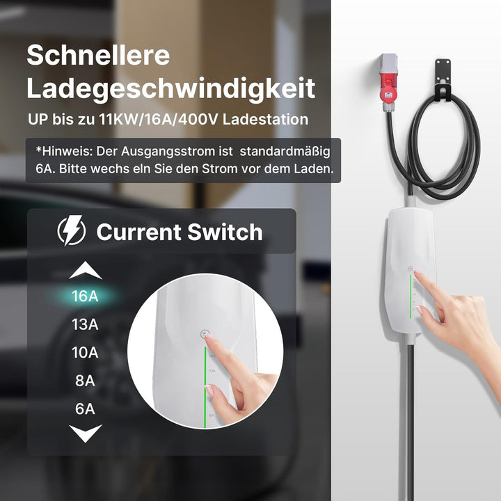 Teskee EV-Ladegerät Typ 2 Tragbare EV-Autos Heim-Ladestation Wallbox mit Tragetasche für alle Elektr