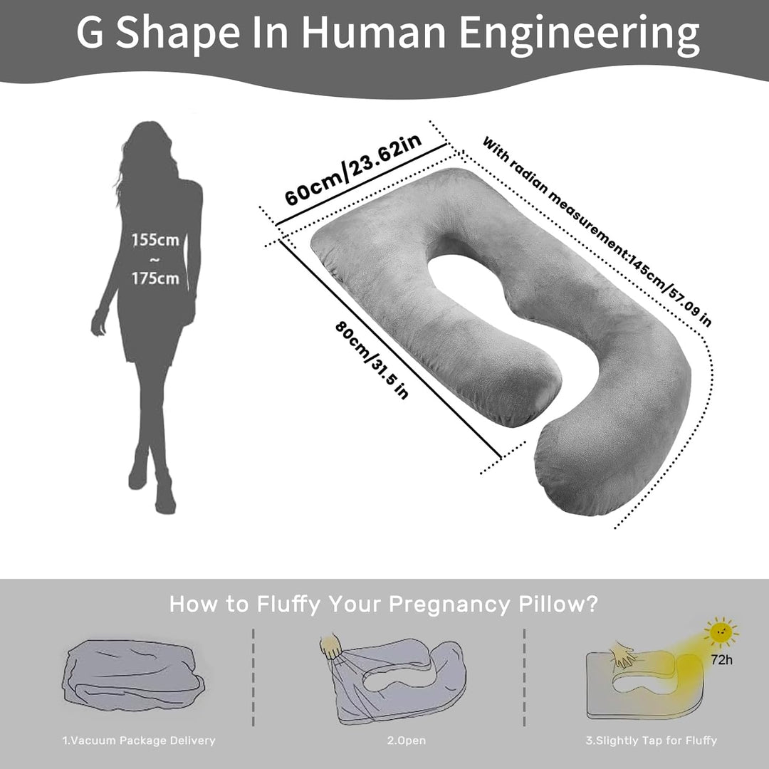 Schwangerschaftskissen, U-Form Körperkissen, Maternity Kissen für Seitenschläfer, Schwangerschaftski