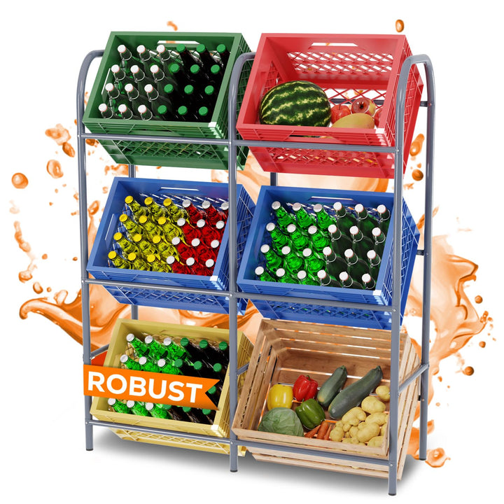 TroniTechnik® Getränkekistenregal 6 Kisten Getränkeregal Kistenregal 6 Kästen Bierkastenständer Getr