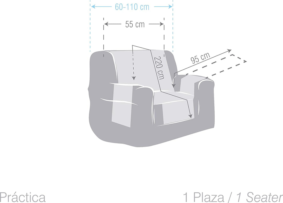 Eysa Dream Nicht elastisch Sofa überwurf 1 Sessel, Chenille, 01-Ecru, 37 x 4 x 29 cm 37 x 4 x 29 cm