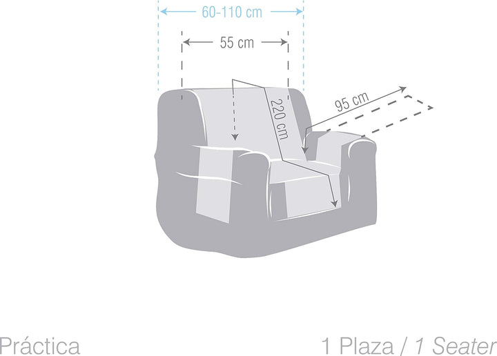 Eysa Dream Nicht elastisch Sofa überwurf 1 Sessel, Chenille, 01-Ecru, 37 x 4 x 29 cm 37 x 4 x 29 cm