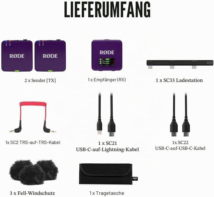 RØDE Wireless GO (Gen 3) – Kompakter kabelloser Mikrofon – Kristallklarer Klang, 32-Bit Float Aufnah