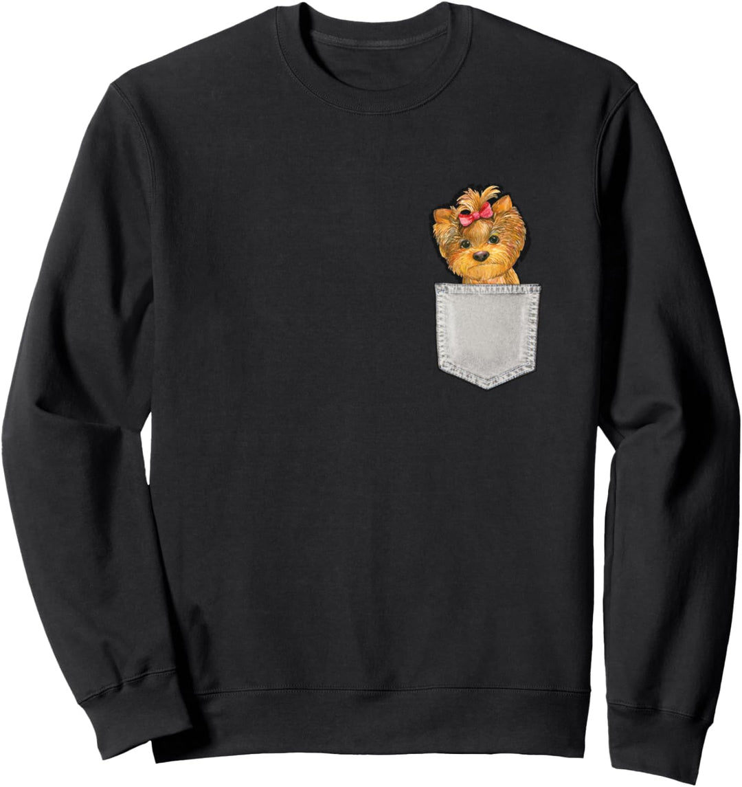 YORKSHIRE TERRIER Hund in Brusttasche Dog In A Pocket Sweatshirt
