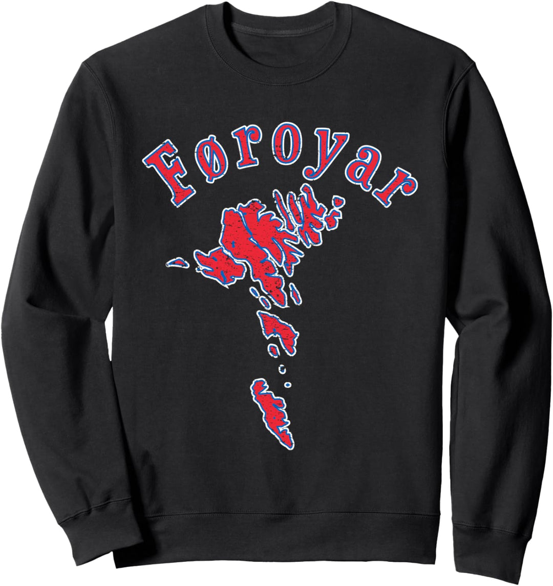 Färöer Inseln Umriss Silhouette Urlaub Reise Natur Foroyar Sweatshirt