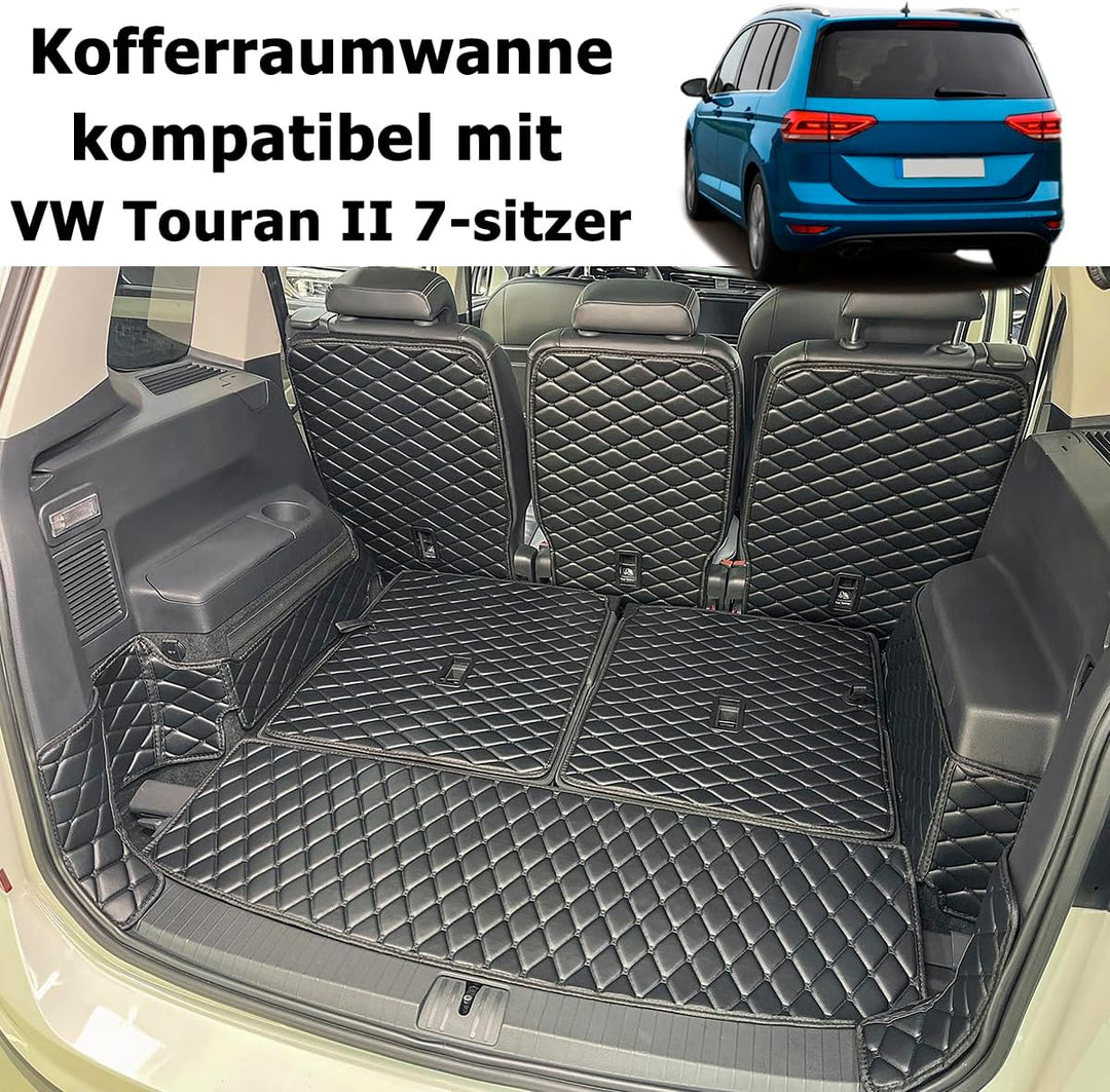 Kofferraumwanne kompatibel mit VW Touran II 2015-2025 7-sitzer, 7-sitzer
