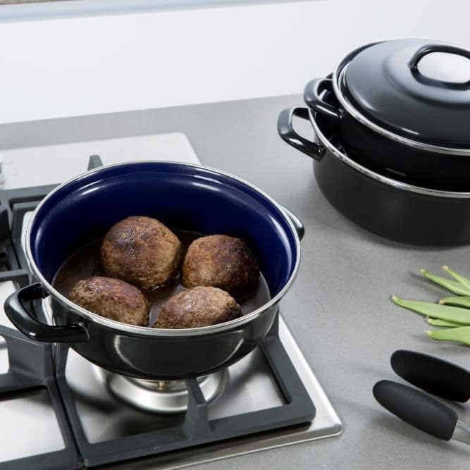 BK Fortalit Emaillierter Stahl Induktionskompatibel 26cm/3L Dutch Oven Bratentopf mit Deckel, Backof