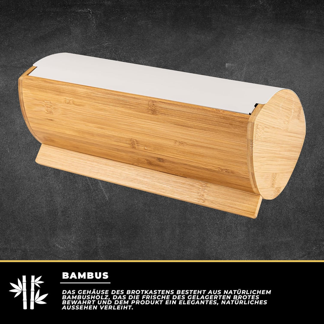 Brotkasten mit Deckel - Weiss Brotbox Klein aus Holz - Bread Box - Brotaufbewahrung - Brotkästen - B