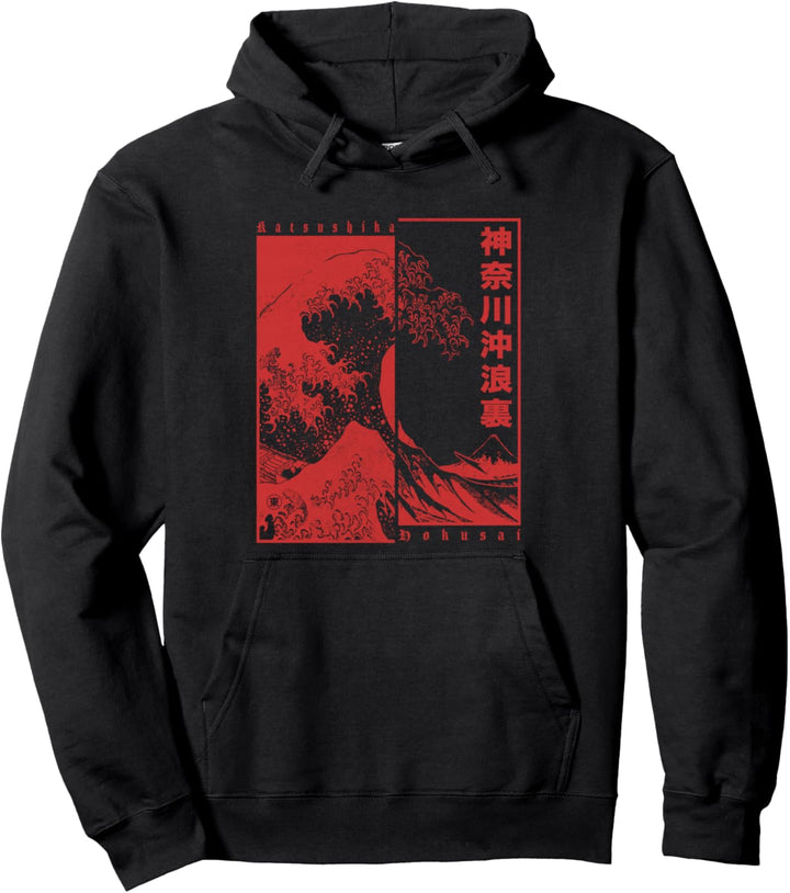 Japan Style Katsushika Hokusai Great Wave Off Kanagawa Pullover Hoodie