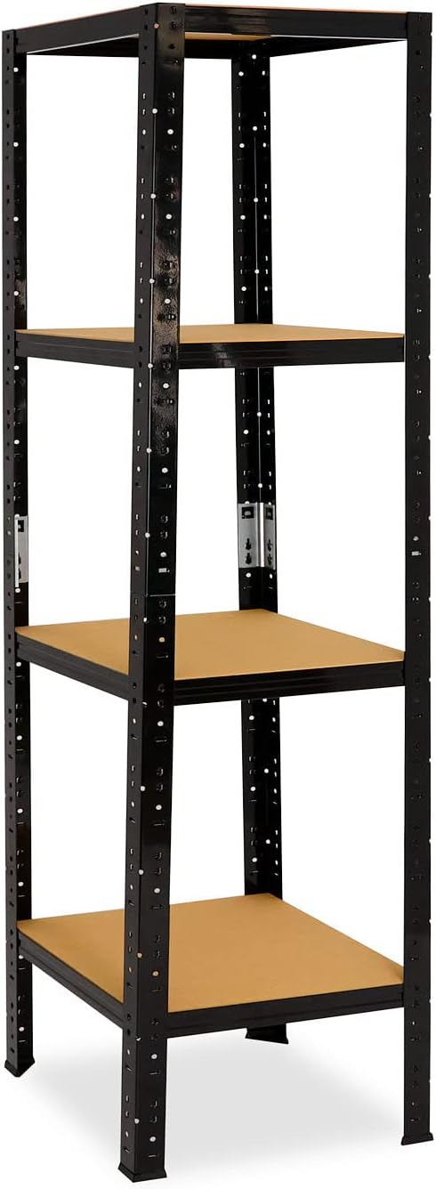 shelfplaza® 180x40x40cm Black Schwerlastregal schwarz/Metallregal schwarz 4 Böden à 175kg Tragkraft/