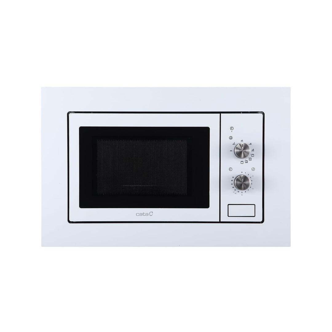 CATA MMA 20 WH Einbau-Mikrowelle 20L – 800 W Mikrowelle mit Grillfunktion, mechanischer Timer, Edels