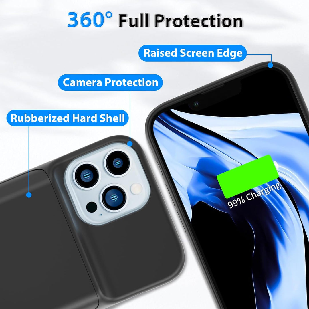 HUOBAO Akkutasche für 13 Pro [6000 mAh] Zusätzliches Akku-Ladegerät Akkutasche Handytasche Akkutasch