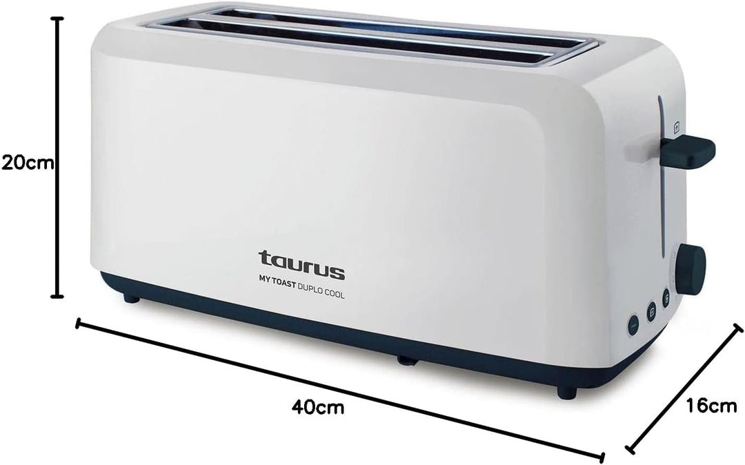 Taurus - My Toast Duplo Toaster | Leistungsstark 1450 W | extra langer Schlitz mit doppelter Breite