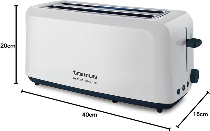 Taurus - My Toast Duplo Toaster | Leistungsstark 1450 W | extra langer Schlitz mit doppelter Breite