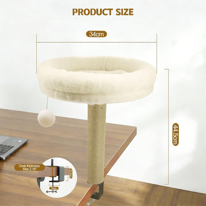 Katze Bett für Dest, Katzes Schreibtisch Bett mit Scritching Post, Platzsparende Katze Möbel, Perch