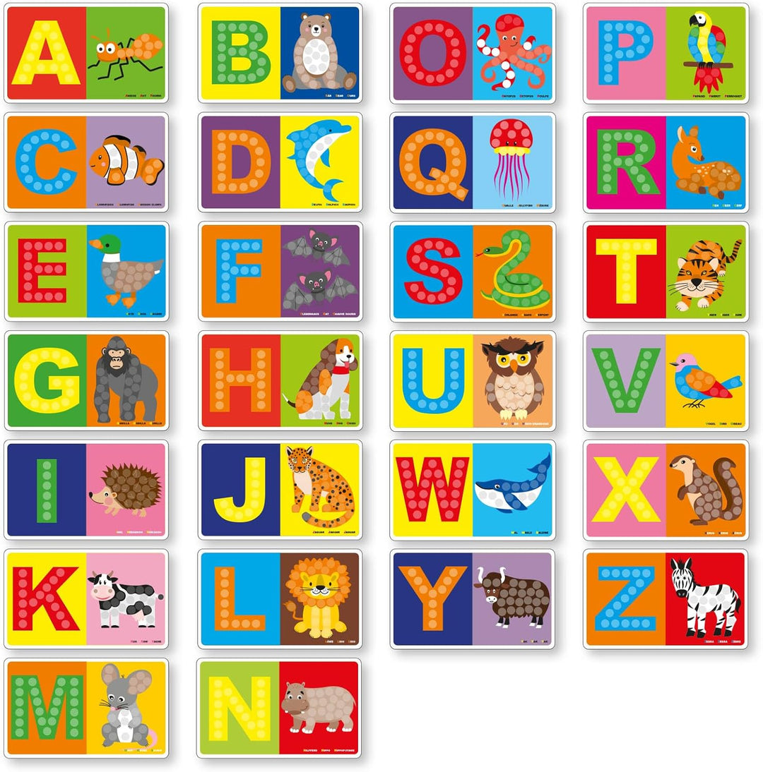 Playmais FUN TO LEARN ABC Bastel-Set für Kinder ab 3 Jahren I Motorik-Spielzeug mit 550 Stück & 14 M