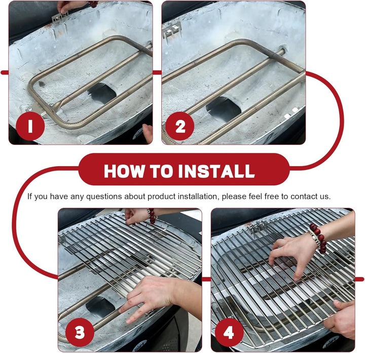 7646 Stainless Steel Cooking Grates for Weber Q300, Q320, Q3000, Q3200 Series, 63.5 x 45.2 cm Replac