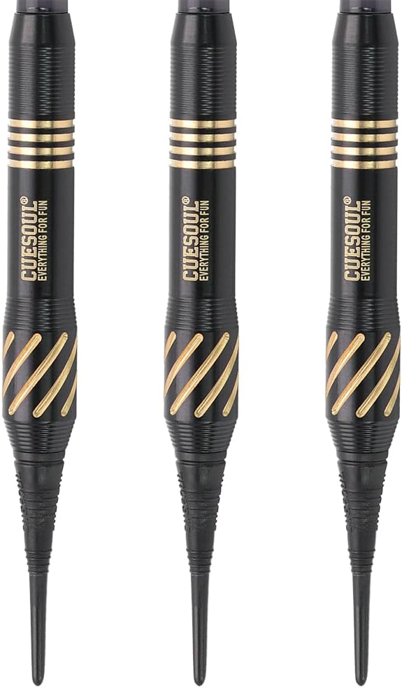 Cuesoul 16 Grams Deluxe Soft Tip Darts Set with Luxury Case（Black Scorpion Series） HX-STL-B2305+D602