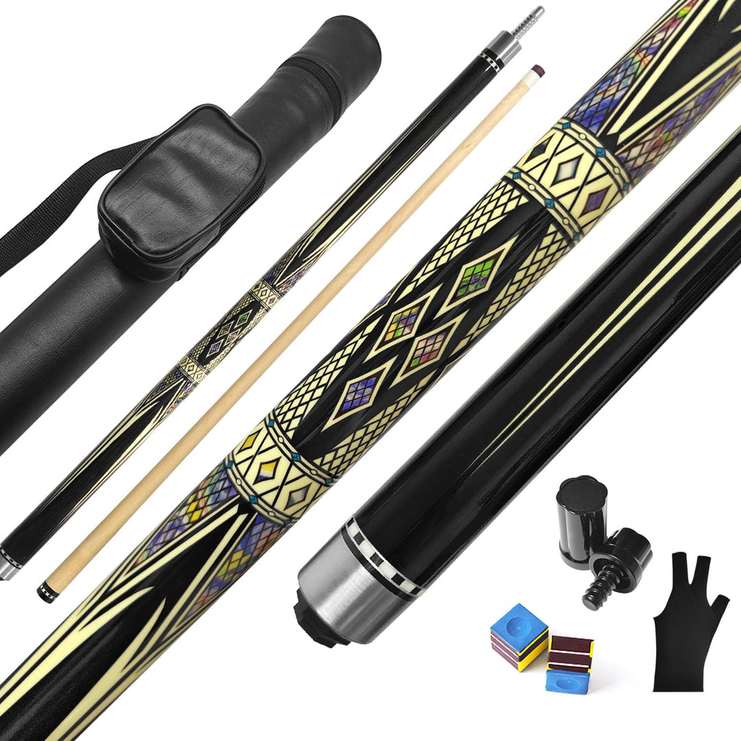 Pool Cue Stick Billard Queue,58“ Pool-Billardqueue BillardStock 12,5 mm Lederspitze Cue Sticks for P