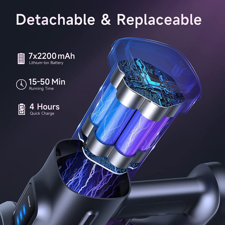 Lubluelu 25000Pa Akku Staubsauger | Staubsauger Kabellos Saugleistung | 25.9V Akkusauger Freistehend