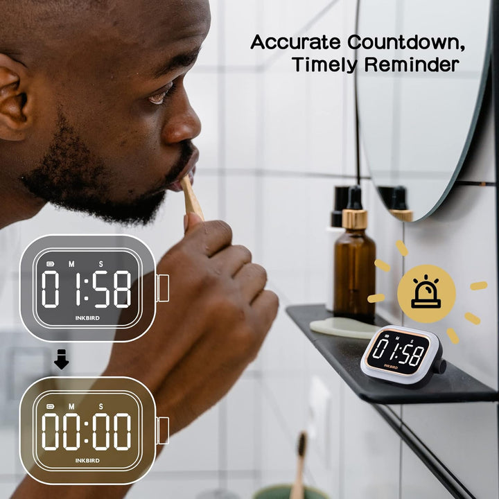 Inkbird Digital Timer, IDT-02 Magnetischer Küchentimer, Eieruhr mit Einem Grossen Beleuchtetem Displ