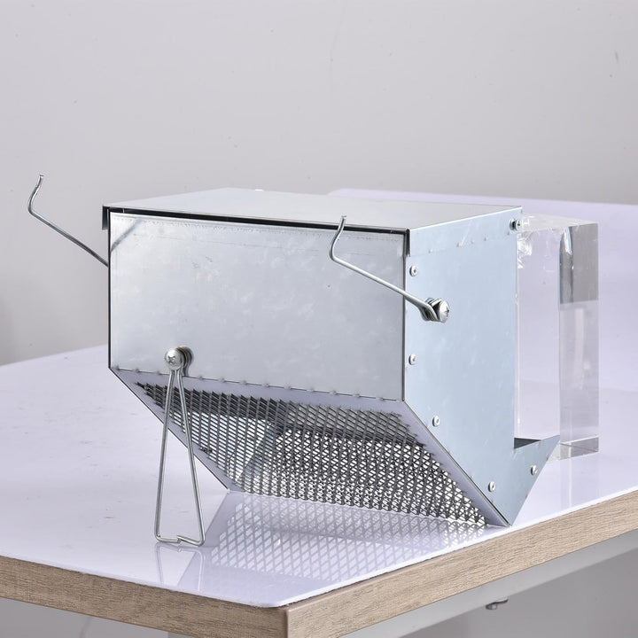 dzqad Kaninchen Futter Spender,Futterstation Mit Automatischem Deckel | Kaninchen-Heu-Futterspender,