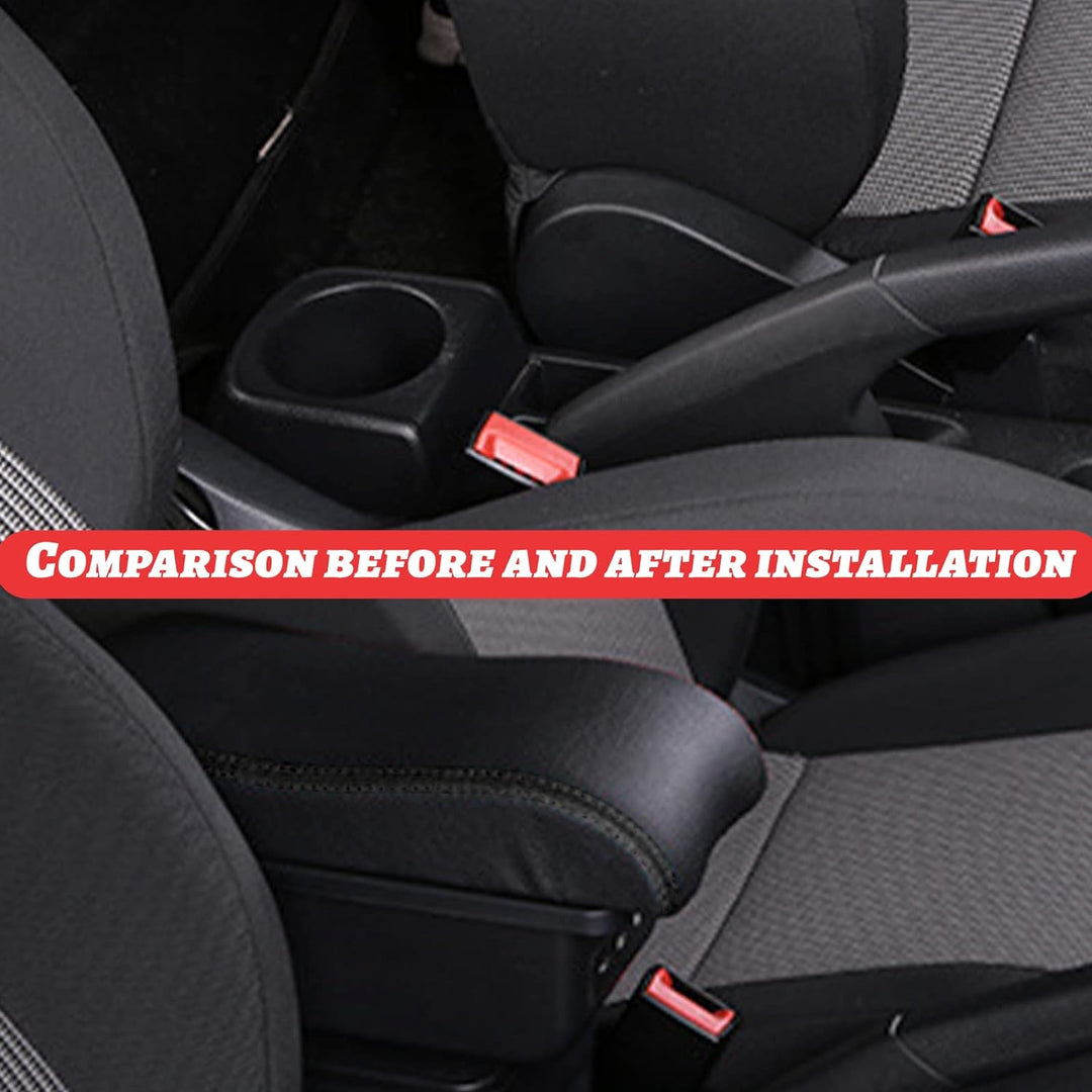 Auto Armlehne Kompatibel mit Golf 6 Mk6 2008-2013 Jetta Mk5 2006-2011 Vento Wagon 2009 2010 Doppelsc