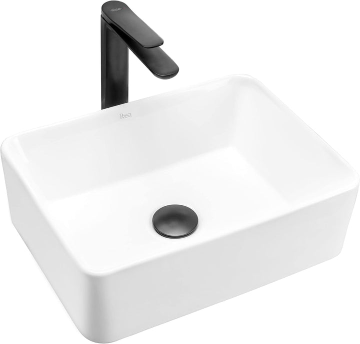 VBChome Waschbecken 41 x 31 cm klein rechteckiges Waschbecken Keramik Waschtisch Handwaschbecken AUF
