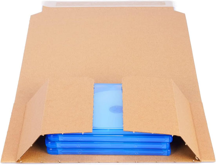 400 Buchverpackungen selbstklebend in Braun 217 x 155 x 10-50 mm braun Kartonagen BV-1 Wickelverpack