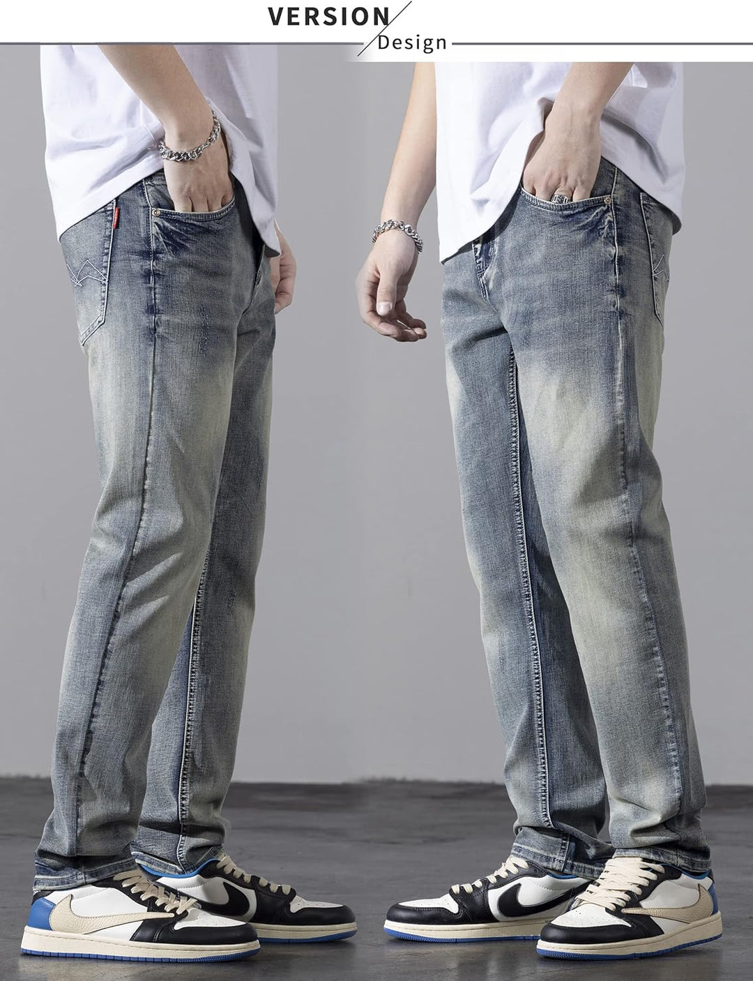 Jeans Herren Leichte Sommerjeans Lang Dünner Leichter Stoff Büro Lang Business Freizeit 28W / 29L 12