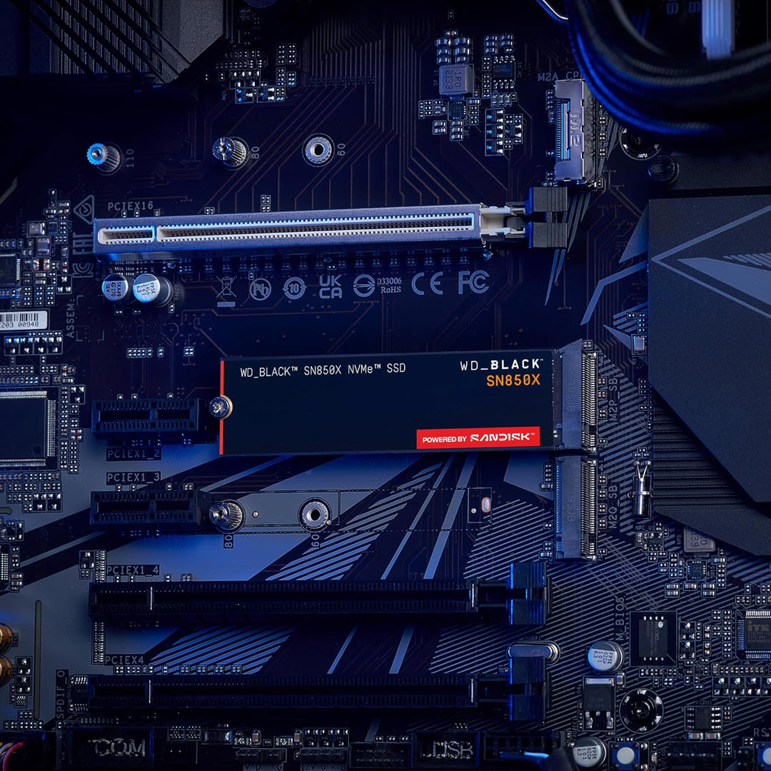 WD_BLACK SN850X NVMe SSD 2 TB interne SSD (Gaming Speicher, PCIe Gen4-Technologie, Lesen 7.300 MB/s,