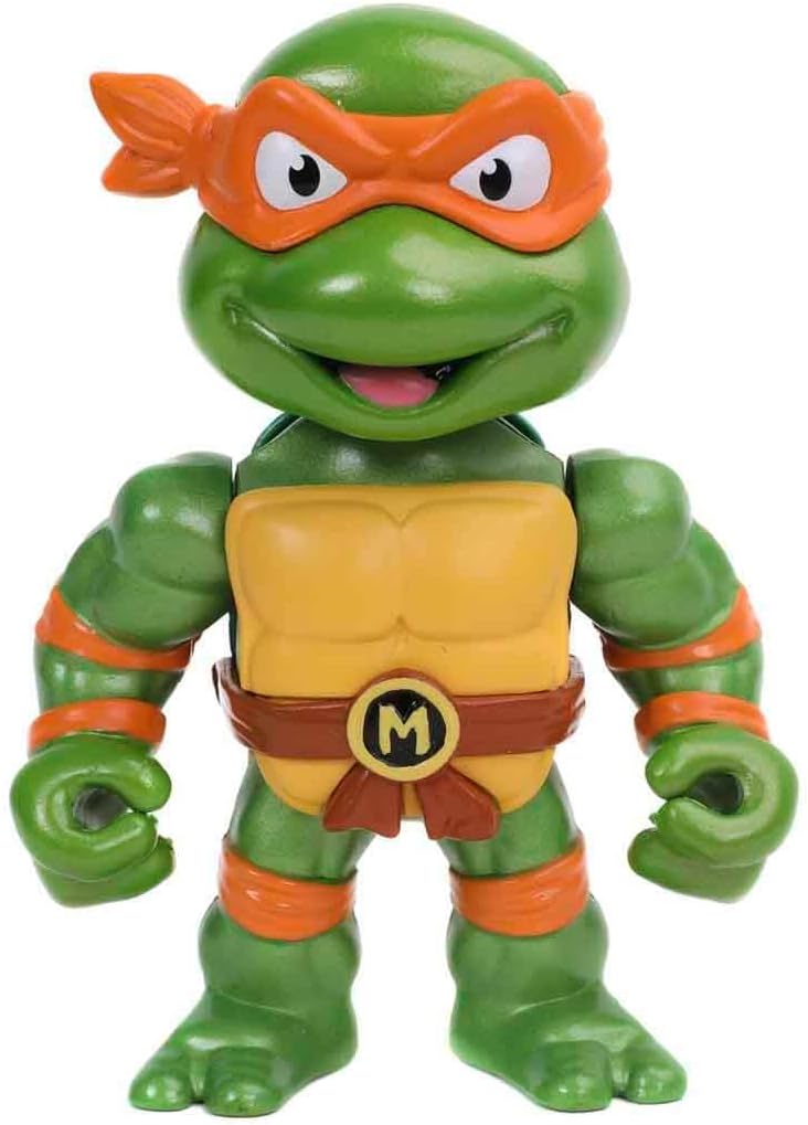 Jada Toys 253283002 Turtles Michelangelo Figur aus Die cast, 10 cm, Sammelfigur, Druckguss, grün/ora
