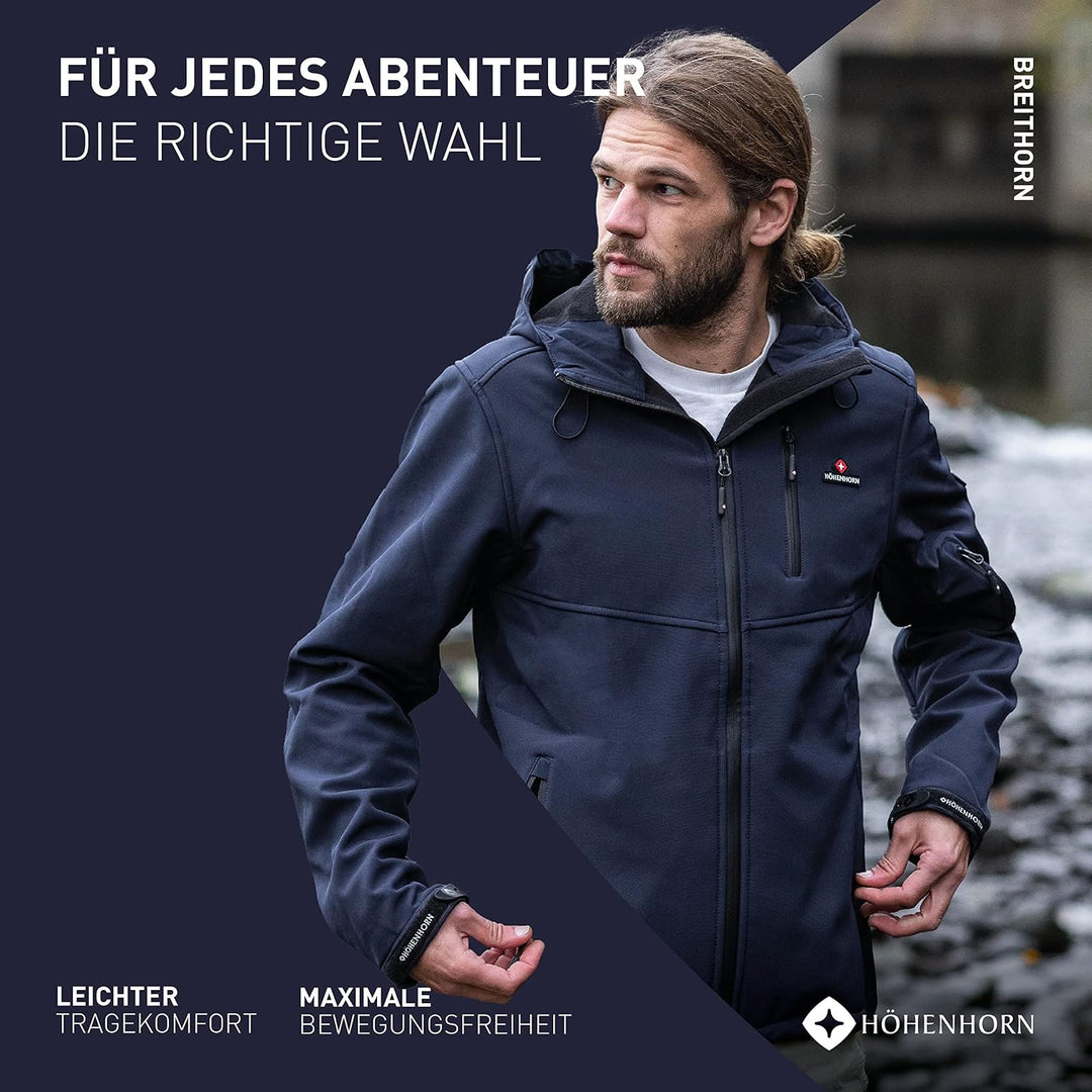 Höhenhorn Altus Herren Softshell Jacke Outdoor Funktionsjacke Freizeitjacke Wasserdicht Atmungsaktiv