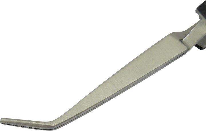 3x Lötpinzette Klemmpinzette Kreuzpinzette Technische Pinzette, gebogen, gerieft, Länge 16 cm