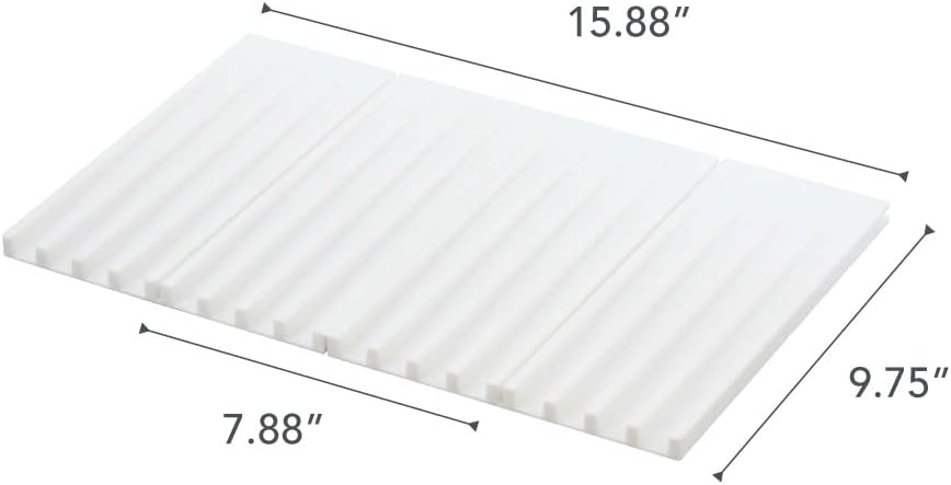 Yamazaki 3835-P Home Faltbares Abtropfgestell – Küche Geschirr Abtropfmatte, Silikon, White One Size