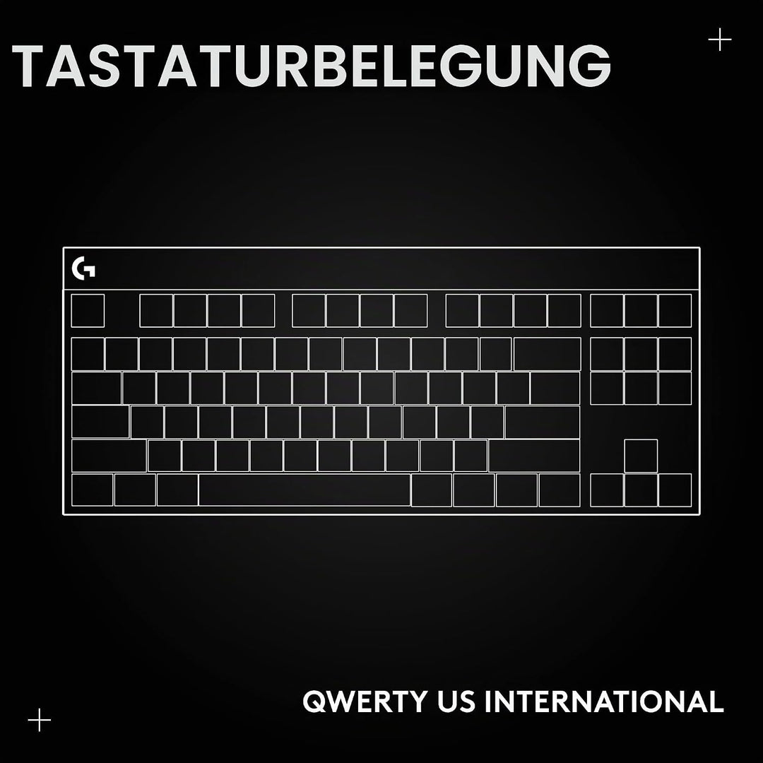 Logitech G PRO TKL mechanische Gaming-Tastatur, GX-Blue Clicky Switches, LIGHTSYNC RGB, Design ohne