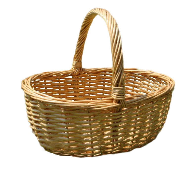 Picknick Korbkorb rustikaler leerer Geschenkkorb Ovaler Hamper gewebter Korb mit Liner für Picknickp