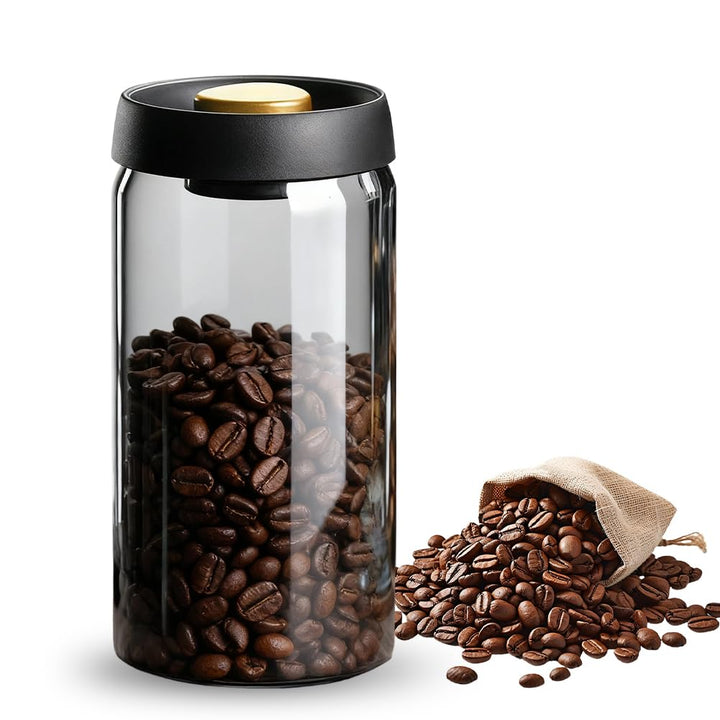 Luftdichte Kaffeedose 1800 ml, Kaffee Vorratsdose mit Vakuumdeckel, Nachhaltige Aufbewahrung Vakuum