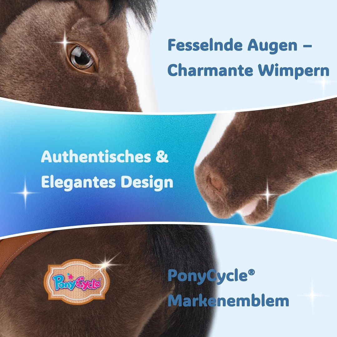 PonyCycle Reitpferd Spielzeug Schaukelpferd für Kinder 3–4 Jahre, Fortschrittlich Modell Y Schokolad