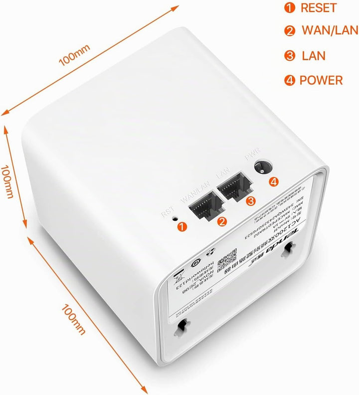 Tenda Nova MW3 Mesh WLAN System - AC1200 Dual Band Mesh Set - empfohlen für Häuser mit 2-3 Schlafzim