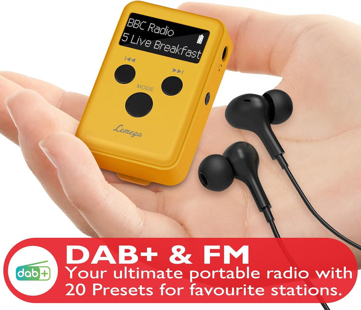 LEMEGA Mini GO Tragbare DAB-Radio für die Hosentasche,Digitales Taschenradio UKW,Radiowecker,Persönl