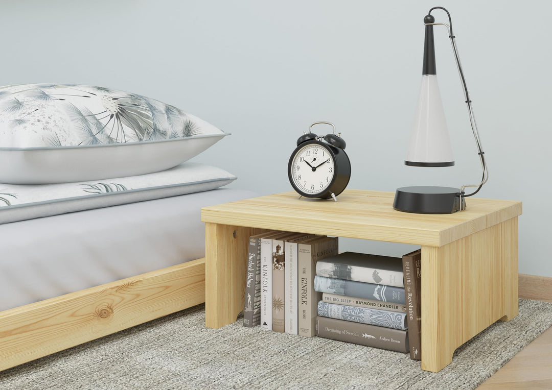 Erst-Holz Nachtkästchen niedriger Nachttisch ohne Schublade Kiefer massiv lackiert 90.20-K15