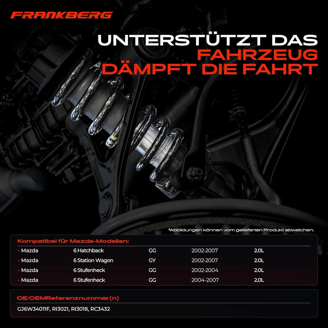 Frankberg 2x Federn Fahrwerksfeder Vorderachse Kompatibel mit 6 Hatchback GG 2002-2007 6 Station Wag