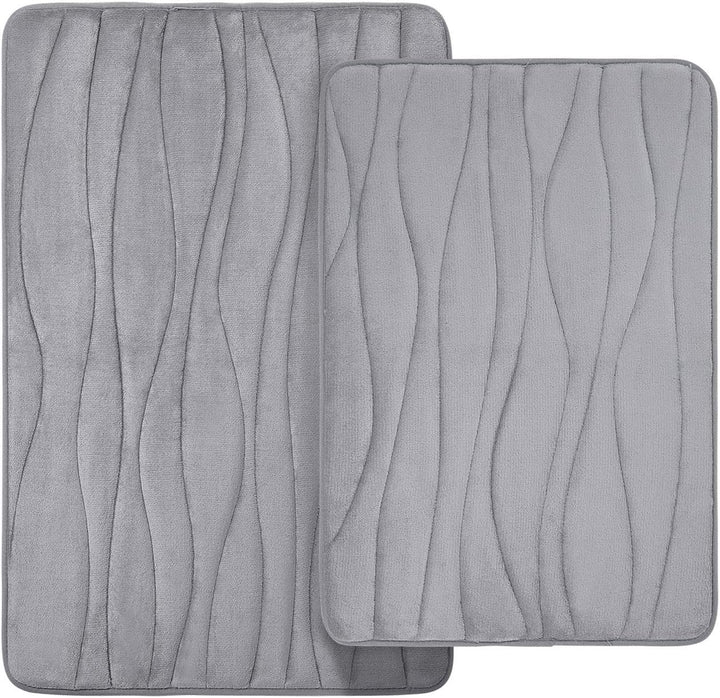 Homaxy Badematten Set 2 teilig Memory Foam Saugfähige Badteppich Set rutschfeste Waschbar Badvorlege