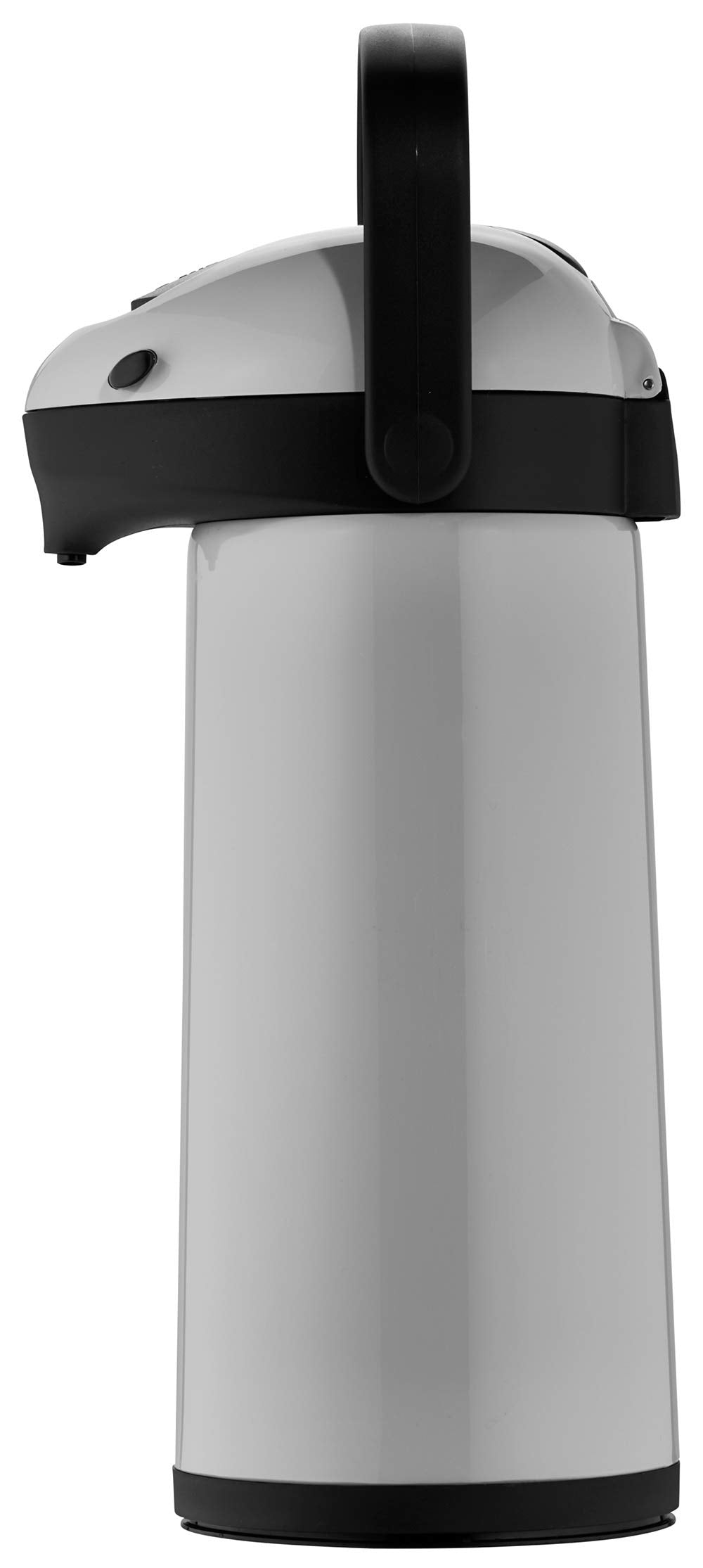 Helios Pump-Isolierkanne Airpot, 1,9 Liter, Kunststoff, grau/schwarz, Einhandbedienung 1,9 Liter Gra