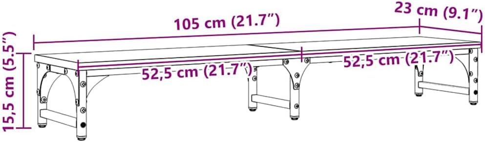 vidaXL Monitor Halterung Altholz 105 x 23 x 15,5 cm Holzwerkstoff