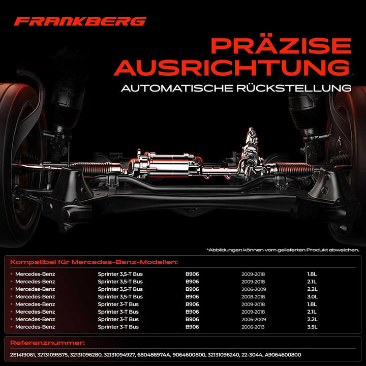 Frankberg Lenkgetriebe Servolenkgetriebe Hydraulisch für Linkslenker Kompatibel mit Sprinter 3,5-T B