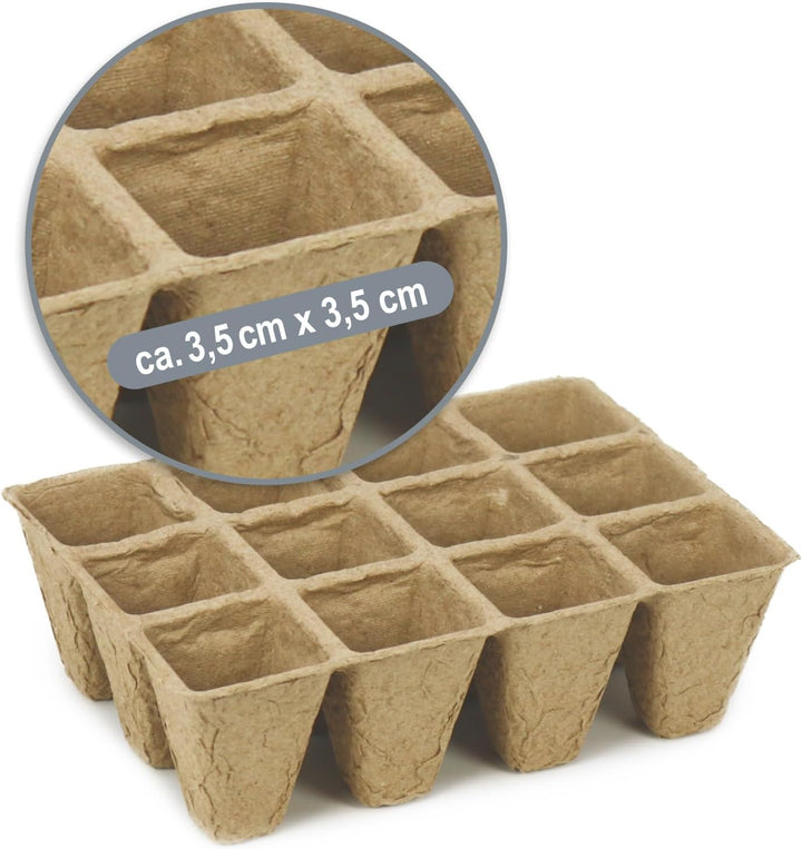com-four® 6X Zimmergewächshaus zum Anzüchten von Pflanzen, Anzuchtset für 144 Pflanzen, Pflanzkasten